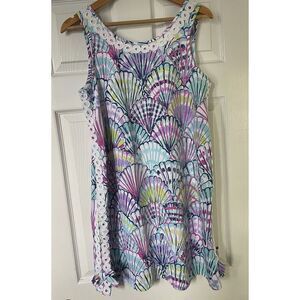 Lilly Pulitzer Oh Shello Stella Shift Dress Serene Blue Sleeveless Beach Size 6